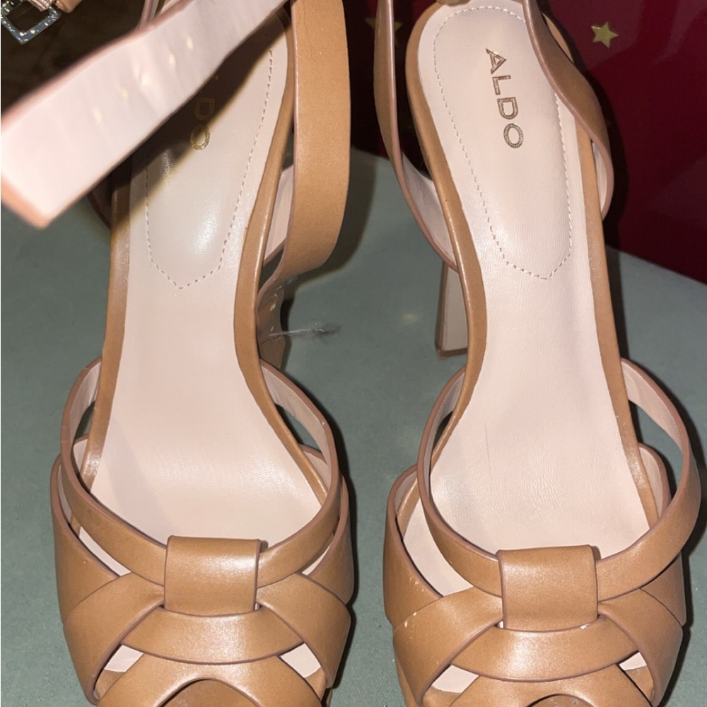 Aldo Light Brown Strappy Heels